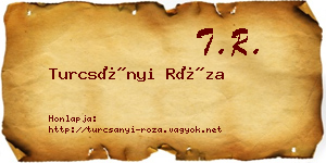 Turcsányi Róza névjegykártya